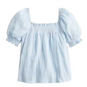 J.Crew Squareneck Puff Sleeve Top